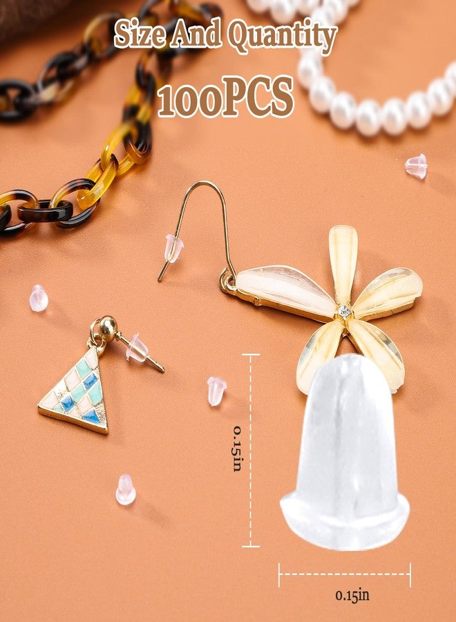 hulubo Rubber Earring Backs Soft Clear Earring Backings for Studs Hypoallergenic Silicone Earrings Backs Stopper Replacement for Women (100 Pcs) - Image 4